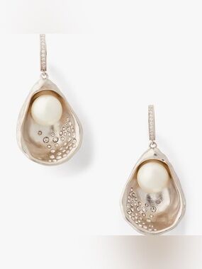Kate Spade New York Fruits de Mer Oyster Drop Earrings *Rare*/HTF